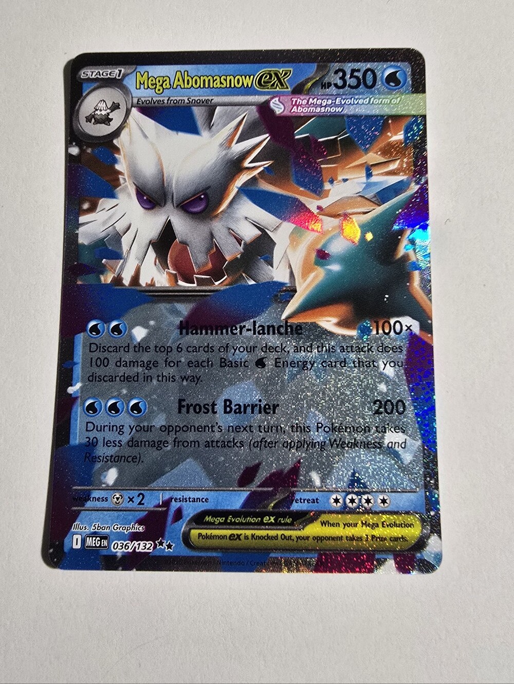 Pokemon TCG Mega Abomasnow ex 036/132 Mega Evolution Double Rare Holo NM